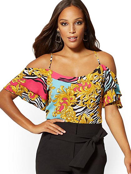 : cold shoulder tee shirts Box polo shirts for women plus size long sleeve glitter