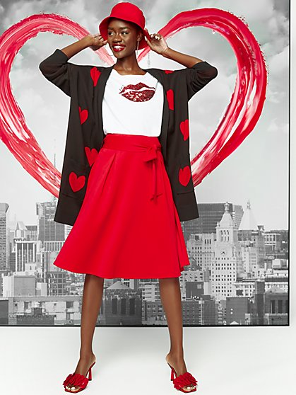 Scuba Tie-Waist Skirt - New York & Company