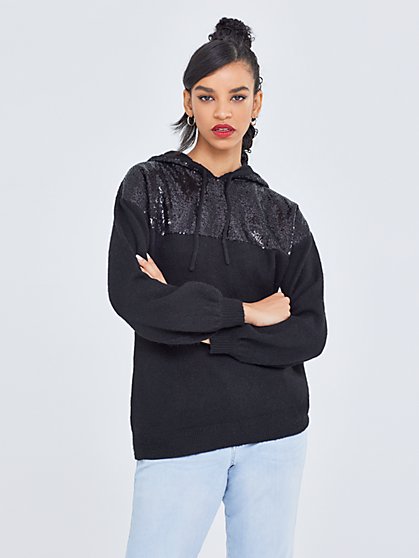Sequin Hoodie Sweater - Gabrielle Union Collection - New York & Company