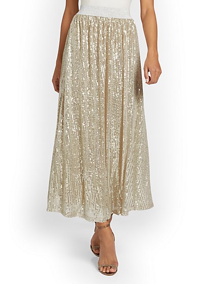 Sequin Midi Skirt - See And Be Seen - New York & Company