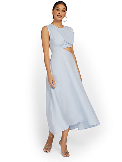 Side Cut-Out Midi Dress - In The Beginning - New York & Company