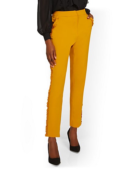 yellow stretch pants