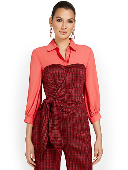Side-Tie Twofer Top - New York & Company