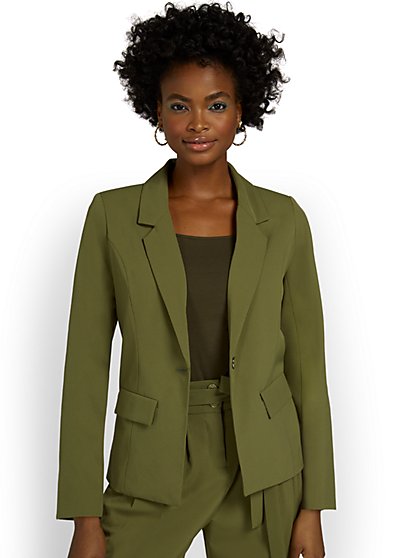 Single-Button Relaxed-Fit Jacket - New York & Company