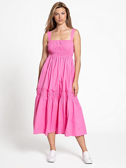 Sleeveless Smocked Midi Dress - Fore Collection - New York & Company