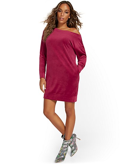 Slouchy Velour Dress - Dreamy Velour Collection - New York & Company