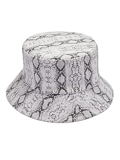 Snake-Print Bucket Hat - New York & Company