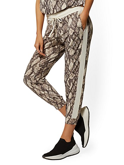 snake print jogger