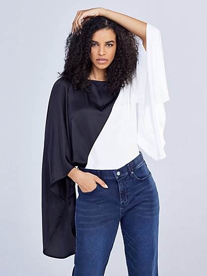 Spliced Flutter-Sleeve Top - Gabrielle Union Collection - New York & Company
