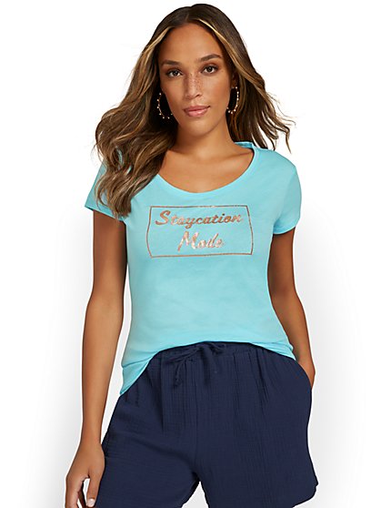 Staycation Mode Graphic Tee - New York & Company