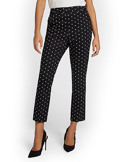 Straight-Leg High-Waisted Polka-Dot Ankle Pant - NY&Chic Collection - New York & Company
