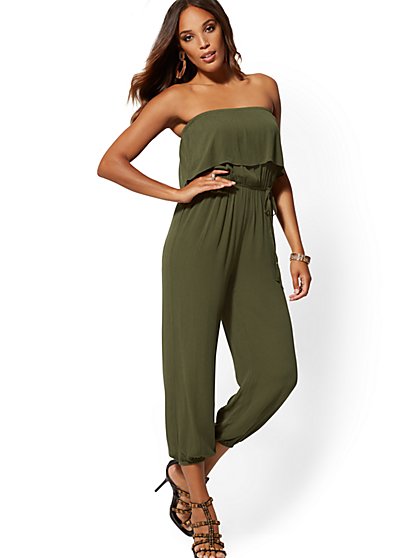 strapless jogger jumpsuit