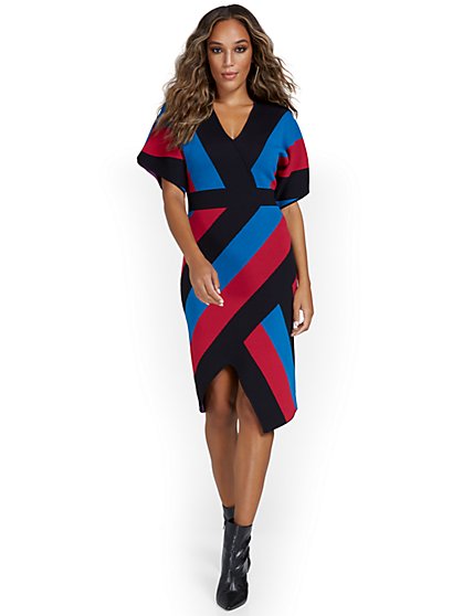 Stripe Dolman Sweater Dress - New York & Company