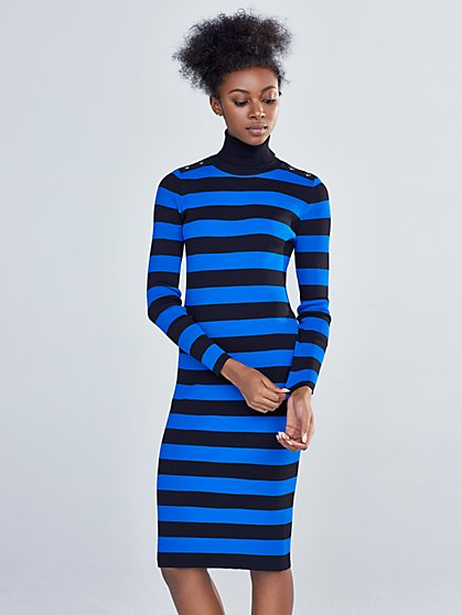 Stripe Turtleneck Dress - Gabrielle Union Collection - New York & Company