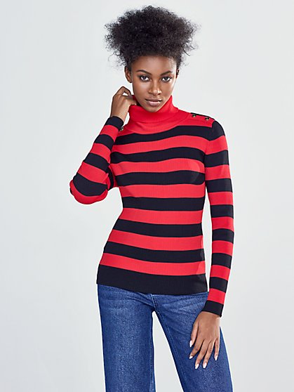 Stripe Turtleneck Sweater - Gabrielle Union Collection - New York & Company