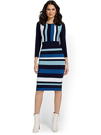 Striped Sweater Dress - New York & Company