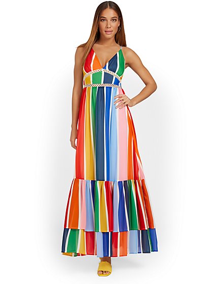 Striped Tiered Maxi Dress - Flying Tomato - New York & Company