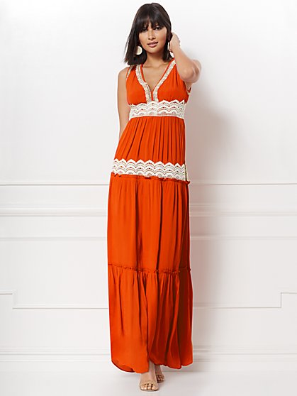 eva mendes orange dress