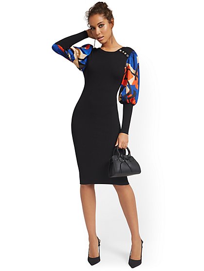 sheath dress with sweater