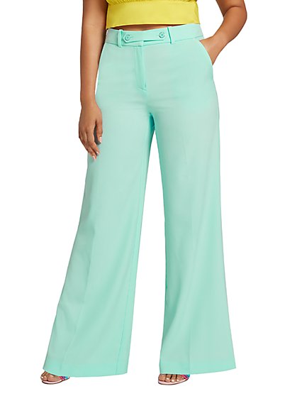 Tab-Front Wide-Leg Pant - New York & Company