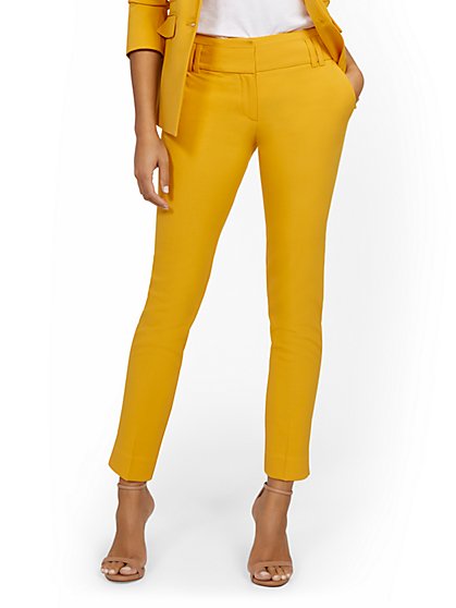 yellow stretch pants