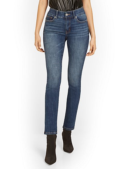 Tall Mya Curvy High-Waisted Super-Skinny Jeans - Medium Wash - New York & Company
