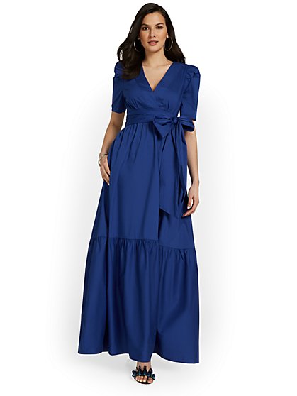 Tall V-Neck Bow-Waist Maxi Dress - New York & Company