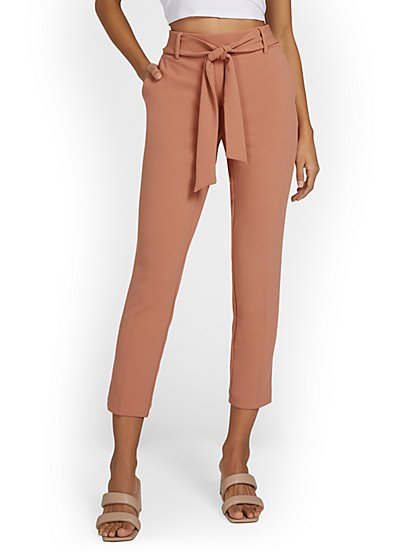 Tie-Front Crepe Ankle Pant - Chapter One - New York & Company