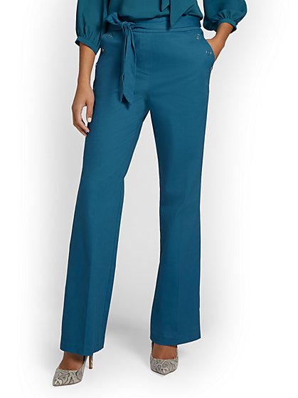 Tie-Waist Button-Detail Wide-Leg Pant - NY&Chic Collection - New York & Company