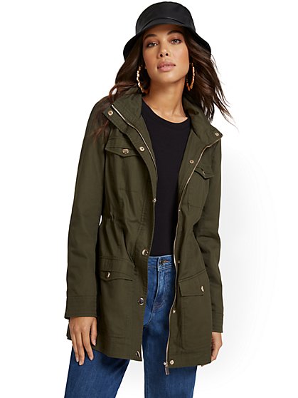 Trapunto Quilted Anorak Jacket - New York & Company