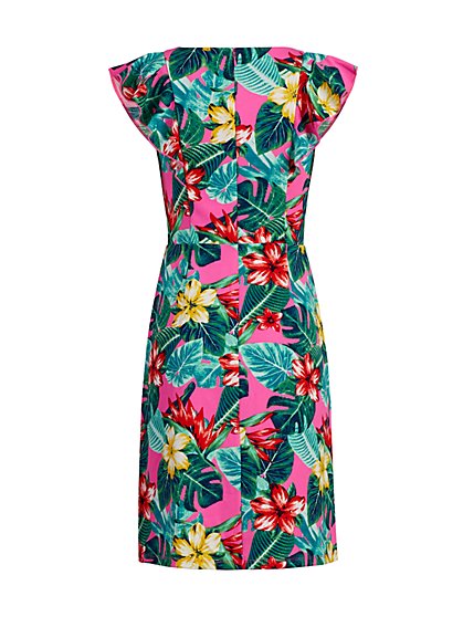tropical fit and flare dress