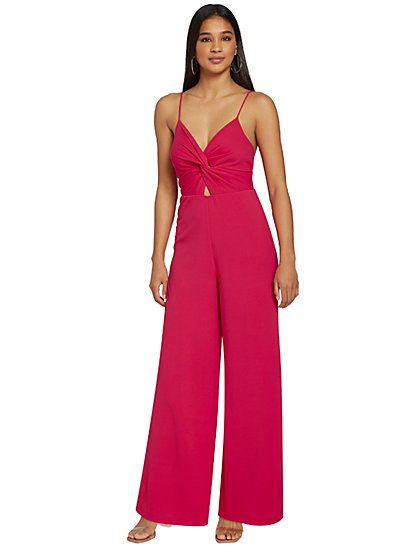 Twisted Bodice Cut-Out Jumpsuit - Dee Elle - New York & Company