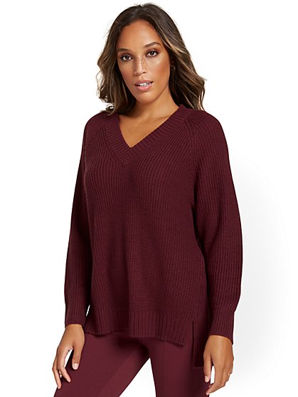 V-Neck Tunic Sweater - New York & Company