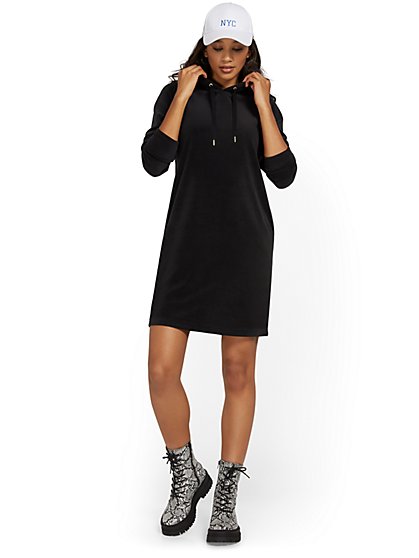 Velour Hoodie Dress - Dreamy Velour Collection - New York & Company
