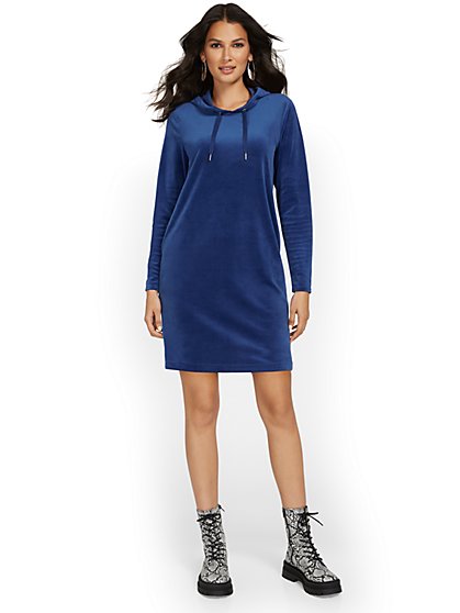Velour Hoodie Dress - Dreamy Velour Collection - New York & Company