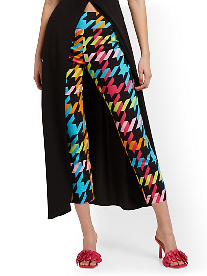 Slim-Leg Capri Pant - Houndstooth 