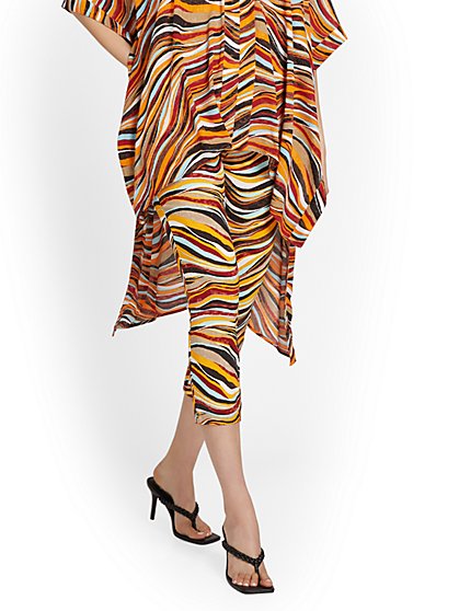 Whitney High-Waisted Pull-On Slim-Leg Capri Pant - Zebra-Print - New York & Company