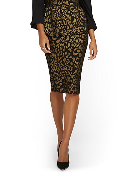 Whitney Leopard-Print Pencil Skirt - New York & Company