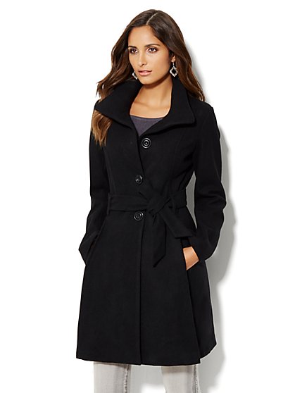 Wool-Blend Flare Coat - New York & Company