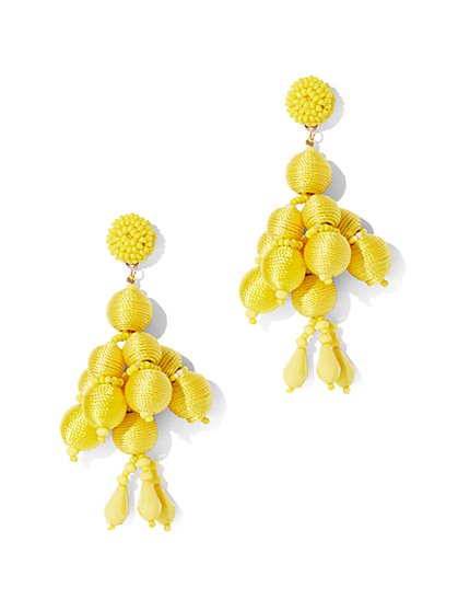 Yellow Women S Earrings New York Company Yellow Beaded Drop Earring New York Company