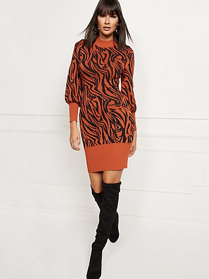 zebra print jumper dress