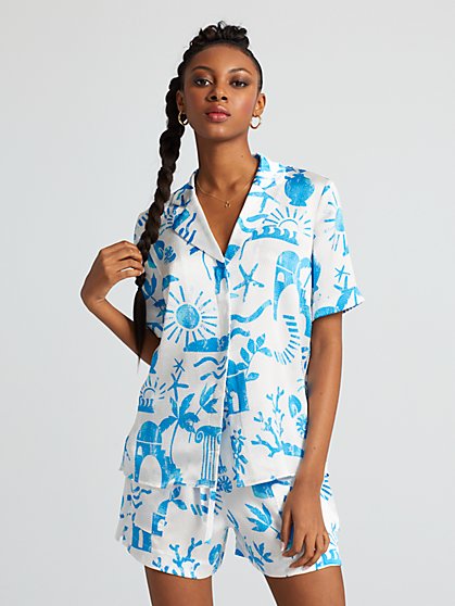 lolana Printed Button-Front Shirt - Gabrielle Union Collection - New York & Company